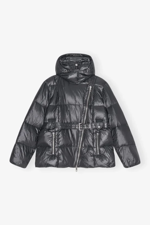 GANNI Kåper & Jakker | Dunjakker<Black Shiny Nylon Puffer-jakke BlackSand