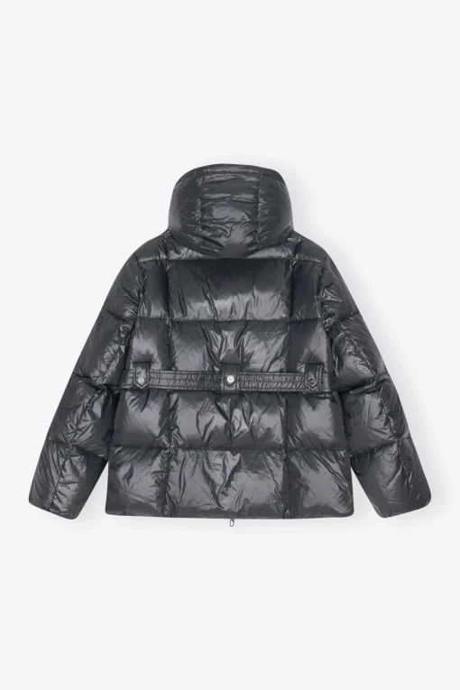 GANNI Kåper & Jakker | Dunjakker<Black Shiny Nylon Puffer-jakke BlackSand