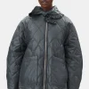 GANNI Plus Size Klær | Kåper & Jakker<Black Shiny Quilt Midi-jakke BlackSand