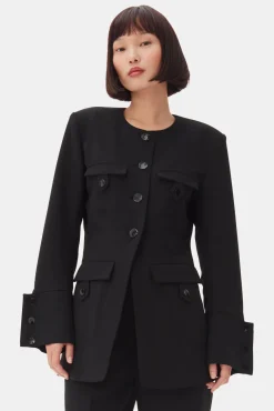 GANNI Dresstoff | Sett<Suiting Fitted-blazer Black