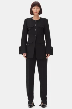 GANNI Dresstoff | Sett<Suiting Fitted-blazer Black