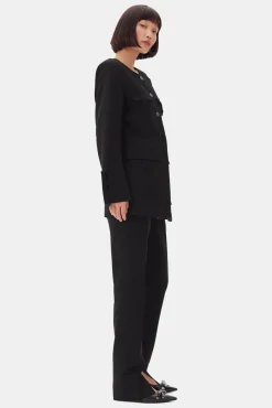 GANNI Dresstoff | Sett<Suiting Fitted-blazer Black