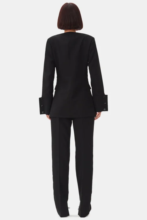 GANNI Dresstoff | Sett<Suiting Fitted-blazer Black