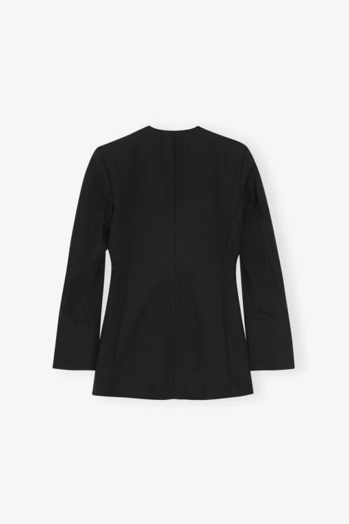 GANNI Dresstoff | Sett<Suiting Fitted-blazer Black