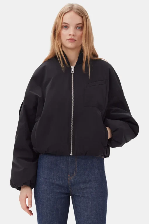 GANNI Kåper & Jakker<Twill Oversized Short-bomberjakke Black