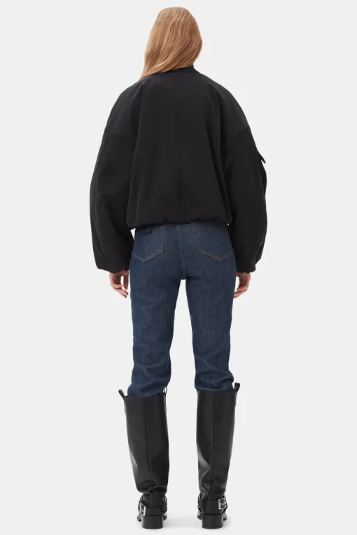 GANNI Kåper & Jakker<Twill Oversized Short-bomberjakke Black