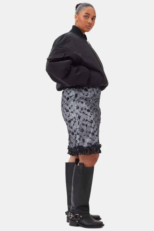 GANNI Kåper & Jakker<Twill Oversized Short-bomberjakke Black