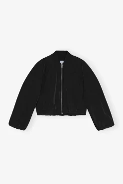 GANNI Kåper & Jakker<Twill Oversized Short-bomberjakke Black
