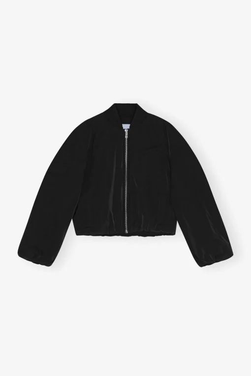 GANNI Kåper & Jakker<Twill Oversized Short-bomberjakke Black