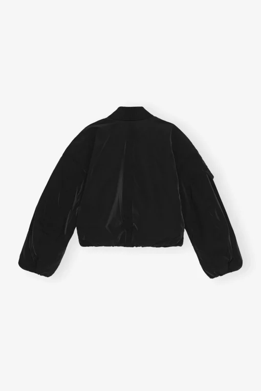 GANNI Kåper & Jakker<Twill Oversized Short-bomberjakke Black