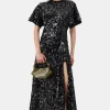 GANNI Ganni Exclusives | Festklær<Velvet Sequins Long-kjole Black