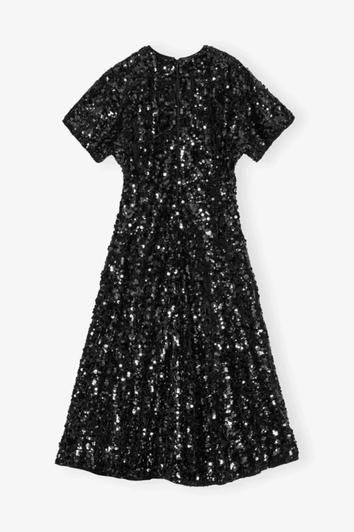 GANNI Ganni Exclusives | Festklær<Velvet Sequins Long-kjole Black