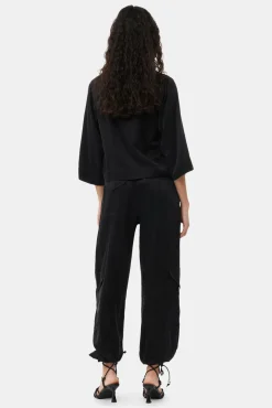 GANNI Ganni Exclusives | Sett<Washed Satin Pocket-bukser Black