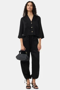 GANNI Ganni Exclusives | Sett<Washed Satin Pocket-bukser Black