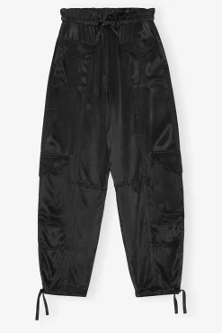 GANNI Ganni Exclusives | Sett<Washed Satin Pocket-bukser Black