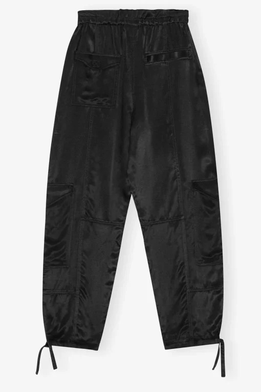 GANNI Ganni Exclusives | Sett<Washed Satin Pocket-bukser Black