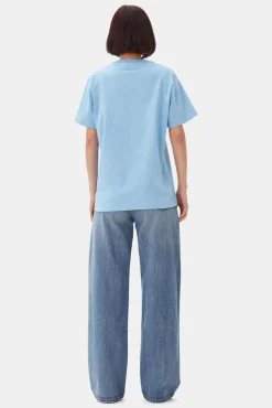 GANNI Plus Size Klær | T-skjorter<Blue Basic Jersey Tiger Relaxed-T-skjorte BlissfulBlue