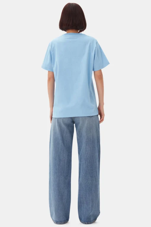 GANNI Plus Size Klær | T-skjorter<Blue Basic Jersey Tiger Relaxed-T-skjorte BlissfulBlue