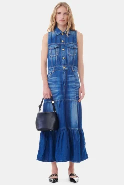 GANNI Denimklær | Kjoler<Blue Denim Long-kjole MidBlueVintage