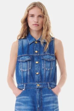 GANNI Denimklær | Kjoler<Blue Denim Long-kjole MidBlueVintage