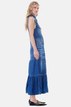 GANNI Denimklær | Kjoler<Blue Denim Long-kjole MidBlueVintage