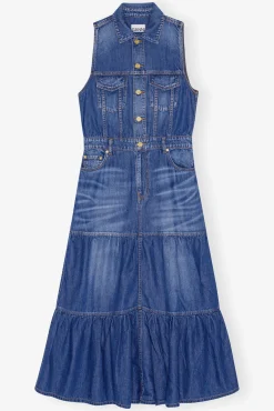 GANNI Denimklær | Kjoler<Blue Denim Long-kjole MidBlueVintage