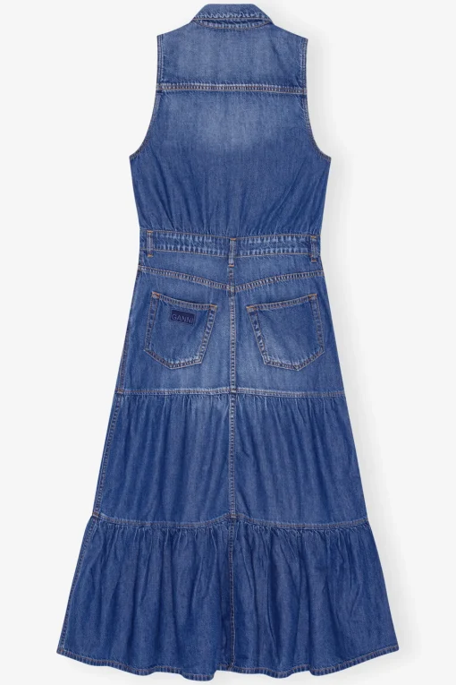 GANNI Denimklær | Kjoler<Blue Denim Long-kjole MidBlueVintage