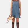 GANNI Denimklær | Kjoler<Blue Denim Mini-kjole TintWash