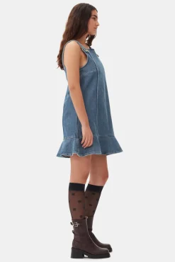 GANNI Denimklær | Kjoler<Blue Denim Mini-kjole TintWash