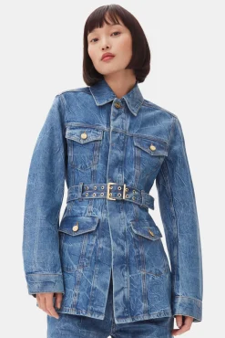 GANNI Sett | Denimklær<Blue Foil Denim-jakke MidBlueStone