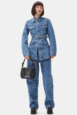 GANNI Sett | Denimklær<Blue Foil Denim-jakke MidBlueStone