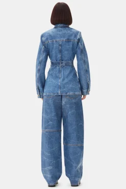 GANNI Sett | Denimklær<Blue Foil Denim-jakke MidBlueStone