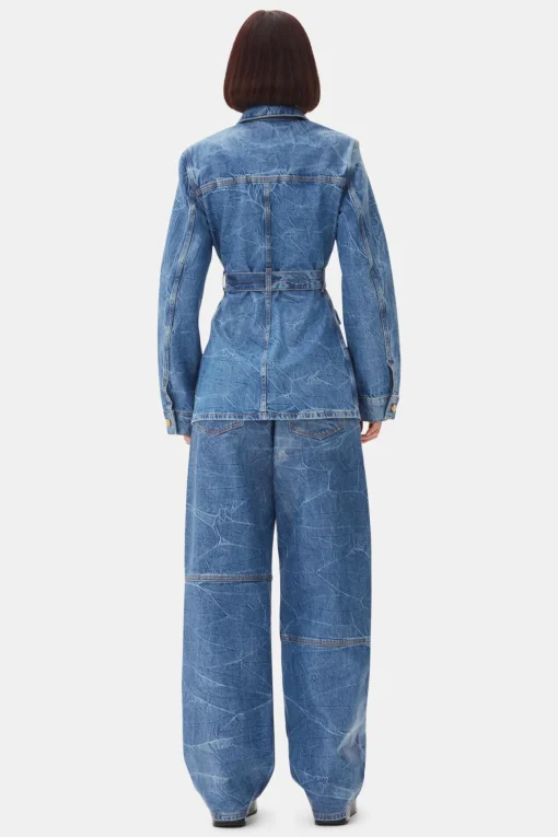 GANNI Sett | Denimklær<Blue Foil Denim-jakke MidBlueStone