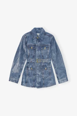 GANNI Sett | Denimklær<Blue Foil Denim-jakke MidBlueStone