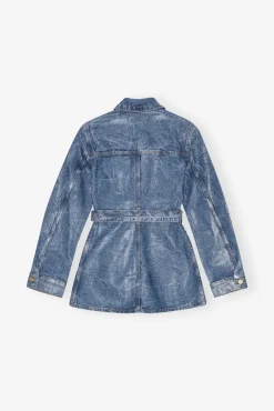GANNI Sett | Denimklær<Blue Foil Denim-jakke MidBlueStone