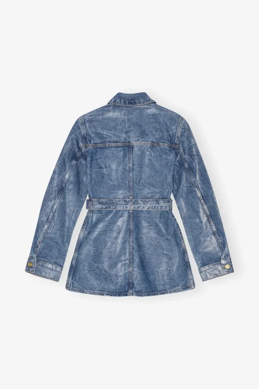 GANNI Sett | Denimklær<Blue Foil Denim-jakke MidBlueStone