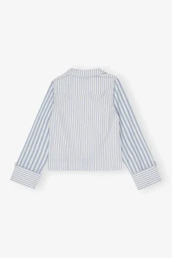 GANNI Plus Size Klær | Sett<Blue Stripe Cotton-skjorte Egret