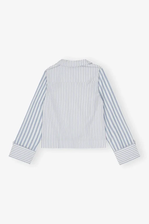 GANNI Plus Size Klær | Sett<Blue Stripe Cotton-skjorte Egret