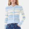 GANNI Strikkeplagg<Blue Stripe-cardigan Skyway