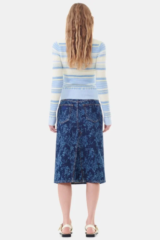 GANNI Strikkeplagg<Blue Stripe-cardigan Skyway