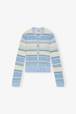 GANNI Strikkeplagg<Blue Stripe-cardigan Skyway