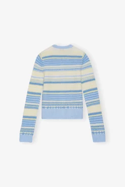 GANNI Strikkeplagg<Blue Stripe-cardigan Skyway