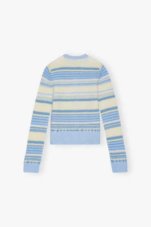 GANNI Strikkeplagg<Blue Stripe-cardigan Skyway