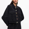 GANNI Fabrics Of The Future | Sett<Blue Washed Corduroy Bomber-jakke SkyCaptain