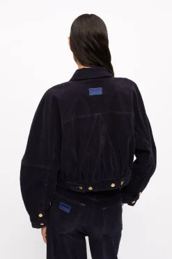 GANNI Fabrics Of The Future | Sett<Blue Washed Corduroy Bomber-jakke SkyCaptain