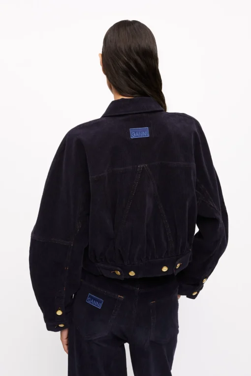 GANNI Fabrics Of The Future | Sett<Blue Washed Corduroy Bomber-jakke SkyCaptain