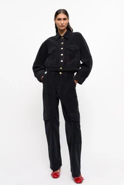 GANNI Fabrics Of The Future | Sett<Blue Washed Corduroy Bomber-jakke SkyCaptain