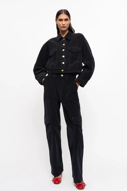 GANNI Fabrics Of The Future | Sett<Blue Washed Corduroy Bomber-jakke SkyCaptain