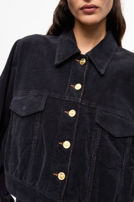 GANNI Fabrics Of The Future | Sett<Blue Washed Corduroy Bomber-jakke SkyCaptain