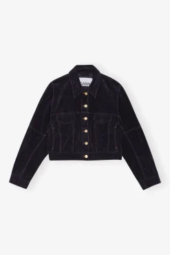 GANNI Fabrics Of The Future | Sett<Blue Washed Corduroy Bomber-jakke SkyCaptain
